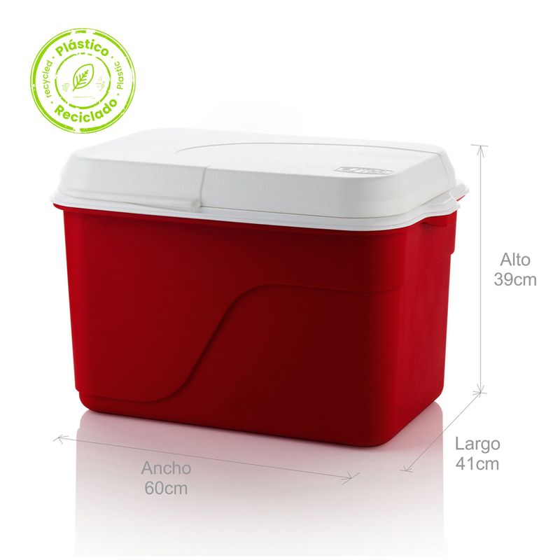 Nevera-familiar-plastica-portatil-insulada-42-litros-rojo-material-recuperado