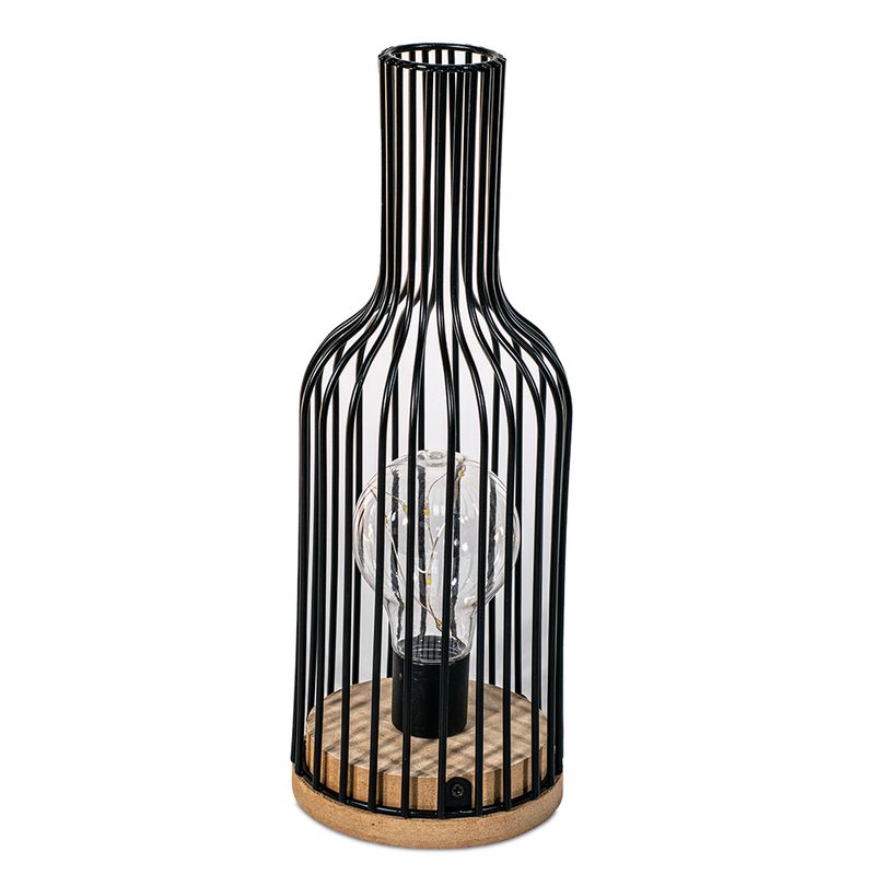 Lámpara de mesa de pedestal Vidrio, plástico, tela, acero dulce blanco,  negro, transparente 1 bombilla 49,5 cm