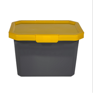 Caja Organizadora Con Broches Estrabox 20L Gris  Amarillo Forte