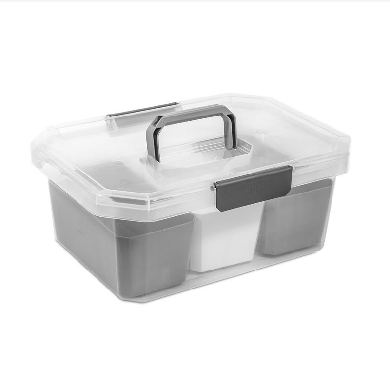 Caja Organizadora Estrabox con Manija 16L Natural-Gris - Tienda online Estra