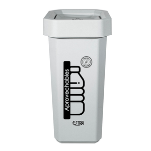 Caneca-Papelera Ecobins Vaiven 10L Blanco-Reciclable Aprovechable