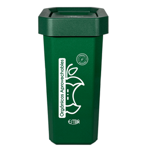 Caneca-Papelera Ecobins Vaiven 10L Verde-Orgánico Aprovechable