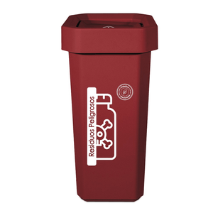 Caneca-Papelera Ecobins Vaiven 10L Rojo Residuos Peligrosos