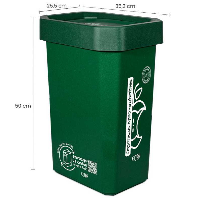 Caneca Papelera Ecobins Vaiven 26l Verde Orgánico Aprovechable Tienda Online Estra 6283