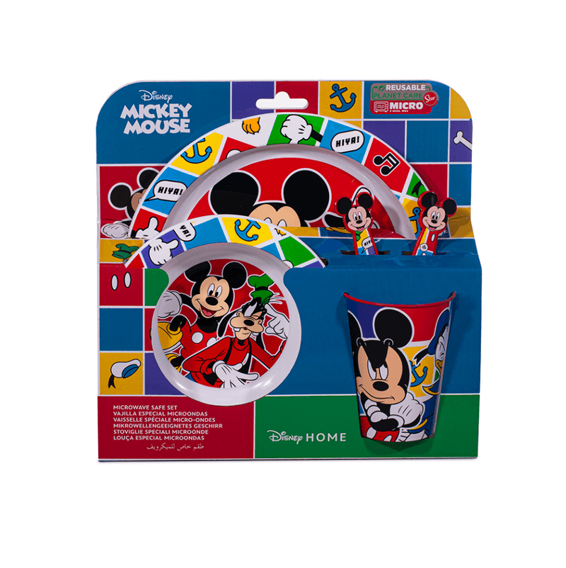 Set Vajilla Infantil Antideslizante Premium Apta Para Microondas De Mickey  Mouse Disney