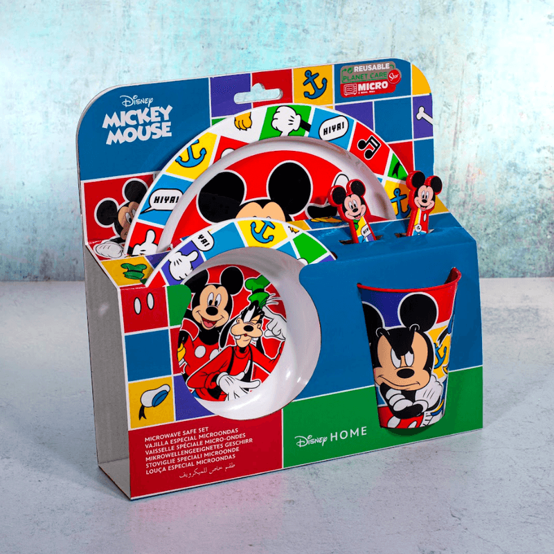 Set Vajilla Infantil Antideslizante Premium Apta Para Microondas De Mickey  Mouse Disney