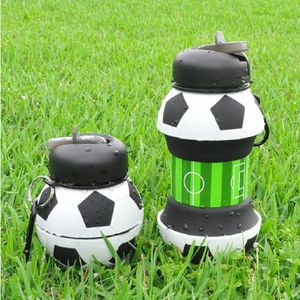 Botella Silicona Plegable Futbol 550ML