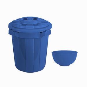 Caneca Con Tapa 37L  y Ponchera Azul 3.5