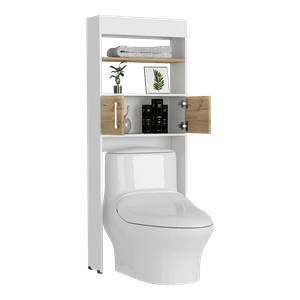Gabinete de Baño Aqua, Cafe Claro y Blanco Duqueza , con Dos Puertas Para Su Almacenamiento