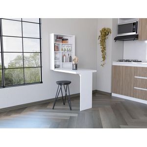 Mesa Auxiliar Vetta, Blanco, para Empotrar a la Pared y Amplia Superficie ZF