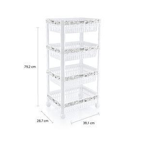 Multiestante Con Ruedas Blanco