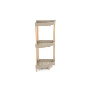 Esquinero Con Entrepaño Plástico De 3 Niveles Beige