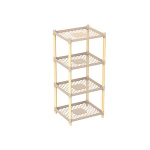 Estanteria Con Entrepaño Plástico Tipo Malla 4 Niveles Beige