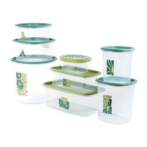 Set x 8 Recipientes Plus Madres 2025 1,5Lx2 2L 2,5L 3L 4L 7,5L+ Rallador Verde