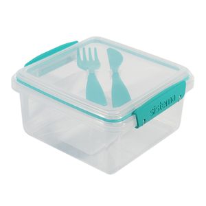 Recipiente Cuadrado Lunch + Cubiertos 1,2L