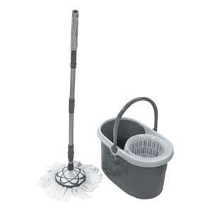 Balde con escurridor de trapero. Gris