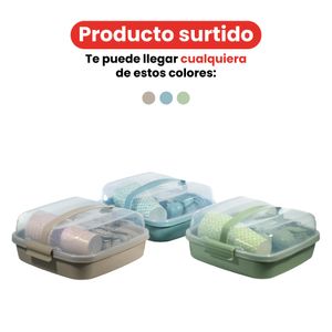 Set de vajilla para picnic seis puestos. Colores surtidos